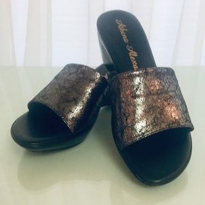 NWOT Athena Alexander Metallic Wedges Size 9